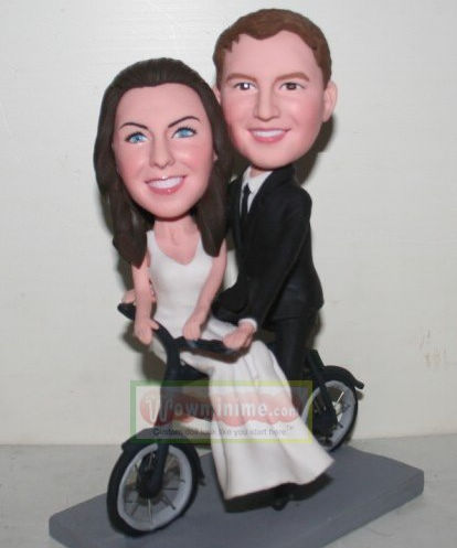 Bicycle theme wedding cake toppers- 10887